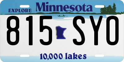 MN license plate 815SYO