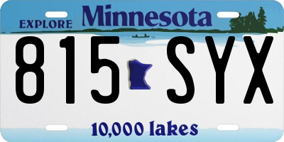 MN license plate 815SYX