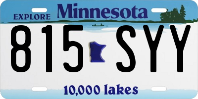 MN license plate 815SYY