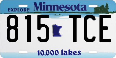 MN license plate 815TCE