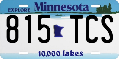 MN license plate 815TCS