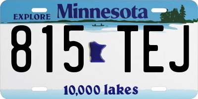 MN license plate 815TEJ