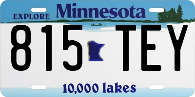 MN license plate 815TEY