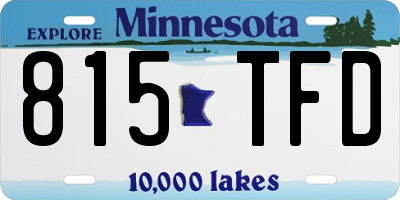 MN license plate 815TFD