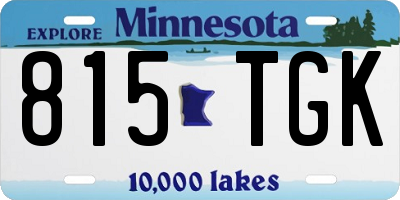 MN license plate 815TGK