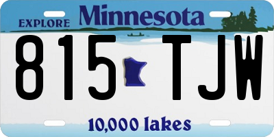 MN license plate 815TJW