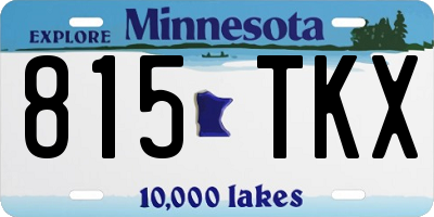 MN license plate 815TKX