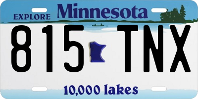 MN license plate 815TNX