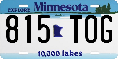 MN license plate 815TOG