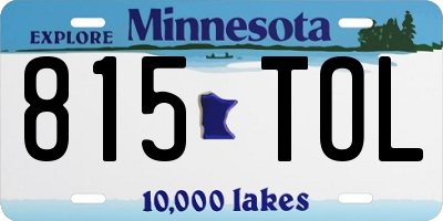 MN license plate 815TOL