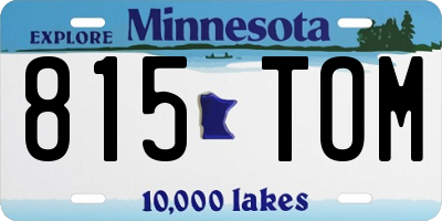 MN license plate 815TOM