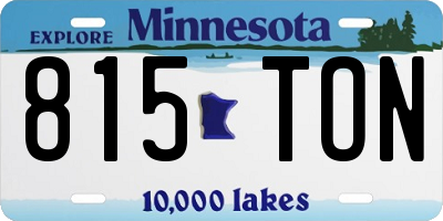 MN license plate 815TON