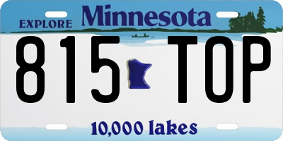 MN license plate 815TOP