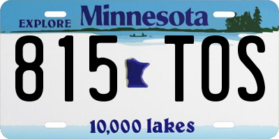 MN license plate 815TOS