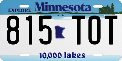 MN license plate 815TOT