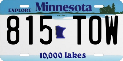 MN license plate 815TOW