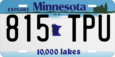 MN license plate 815TPU