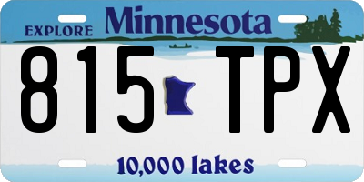 MN license plate 815TPX