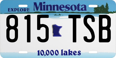 MN license plate 815TSB