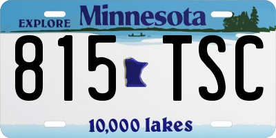 MN license plate 815TSC