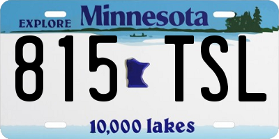 MN license plate 815TSL
