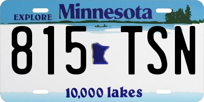 MN license plate 815TSN