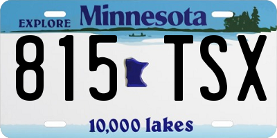 MN license plate 815TSX