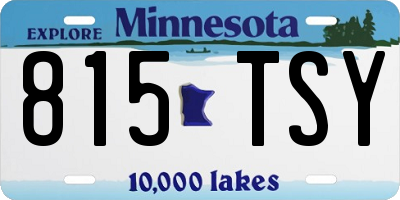 MN license plate 815TSY