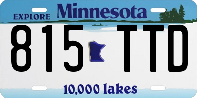 MN license plate 815TTD