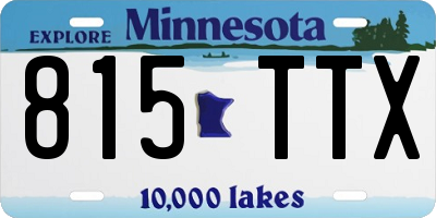 MN license plate 815TTX