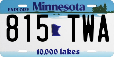 MN license plate 815TWA