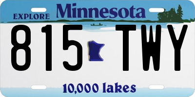 MN license plate 815TWY