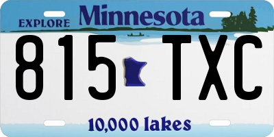 MN license plate 815TXC