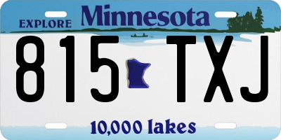 MN license plate 815TXJ