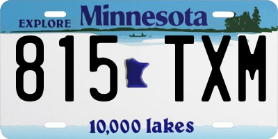 MN license plate 815TXM