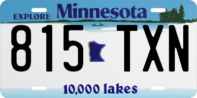 MN license plate 815TXN