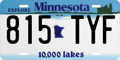 MN license plate 815TYF