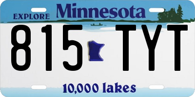MN license plate 815TYT