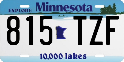 MN license plate 815TZF