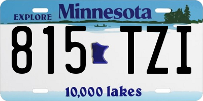 MN license plate 815TZI
