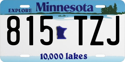 MN license plate 815TZJ