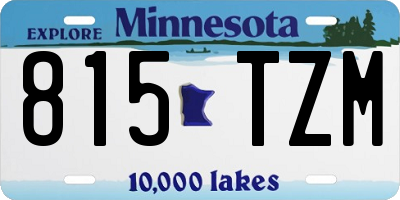 MN license plate 815TZM