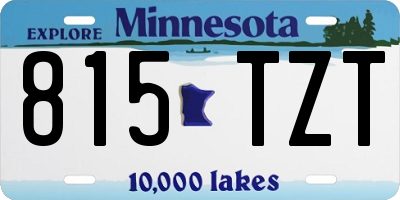 MN license plate 815TZT