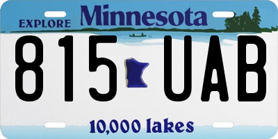 MN license plate 815UAB