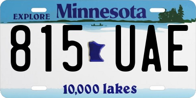 MN license plate 815UAE