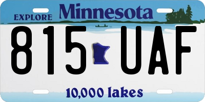 MN license plate 815UAF