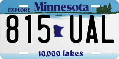 MN license plate 815UAL