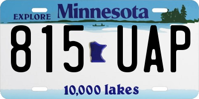 MN license plate 815UAP