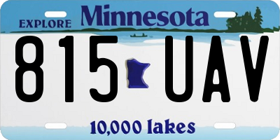 MN license plate 815UAV