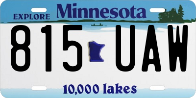 MN license plate 815UAW